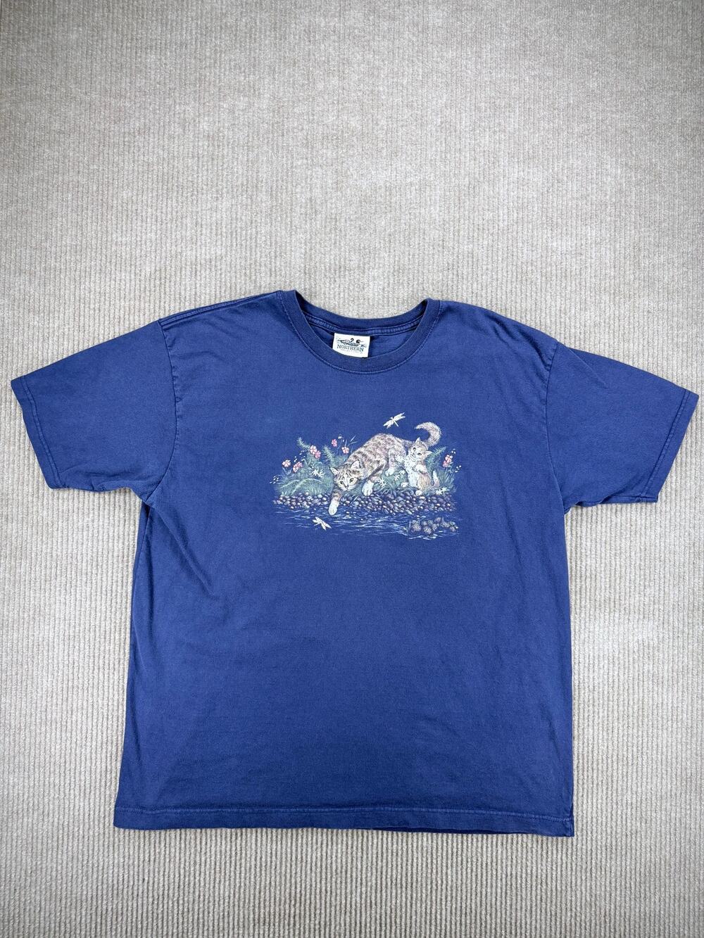 Northern Reflections Cat & Kitten Graphic Tee Navy Blue XL